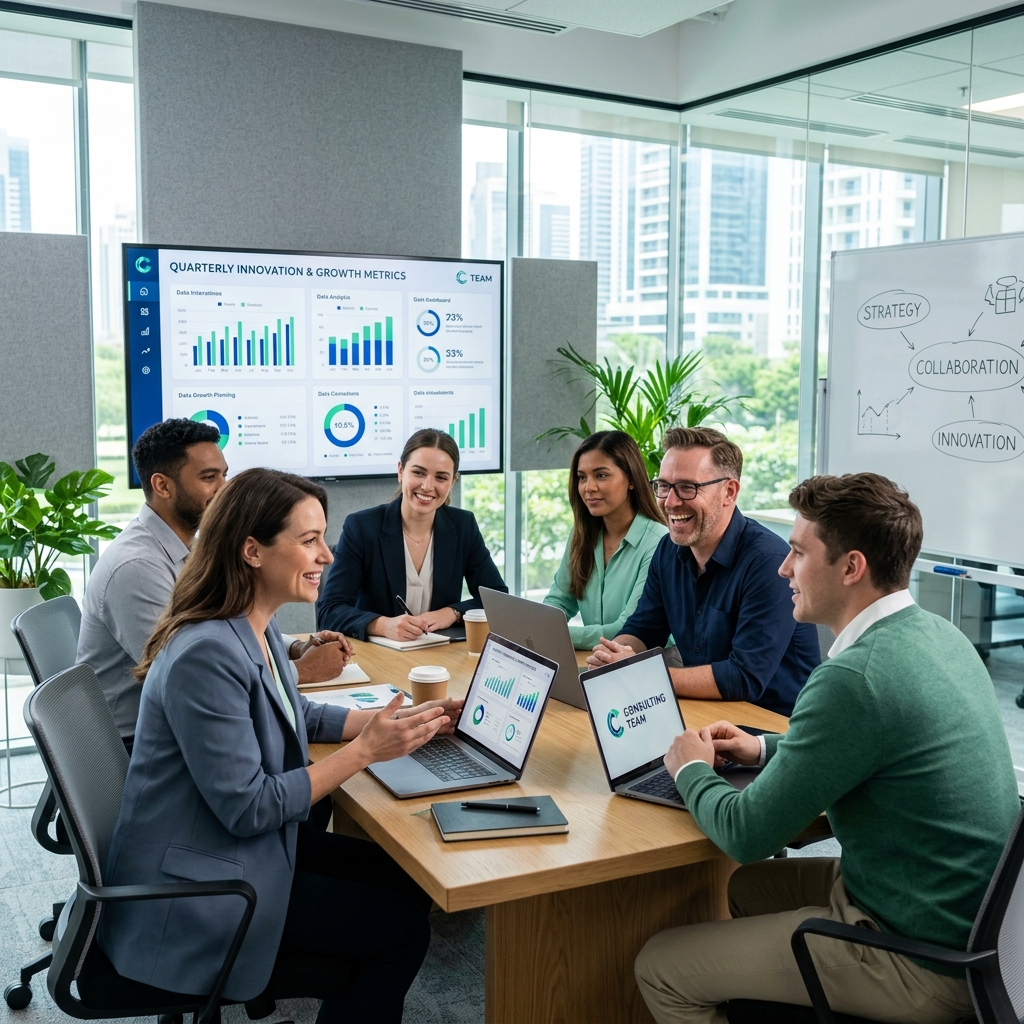 Equipe de consultores e auditores da Quality Consult realizando auditoria empresarial